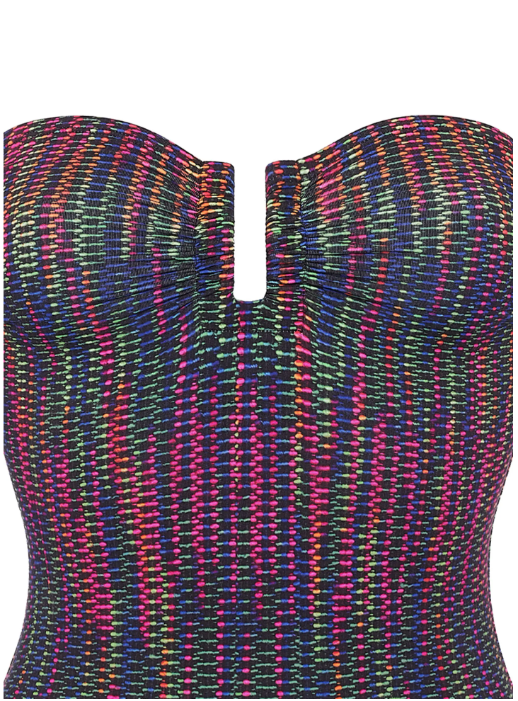 Halo Bustier One-Piece Chameleon Print