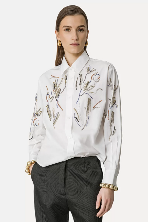 Crystal Rose Cotton Poplin Shirt