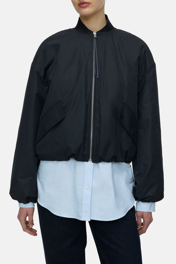 Short Bomber Jacket Smoky Blue