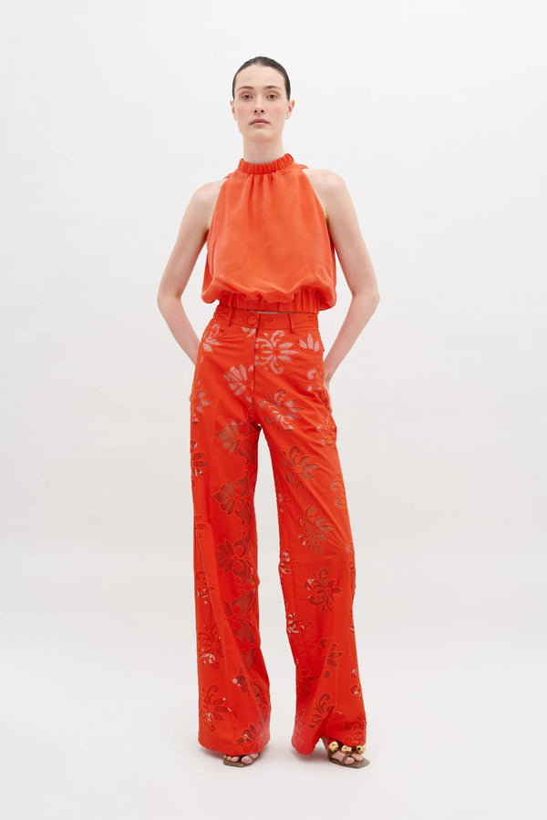 Emine Pant Rouge Embroidery