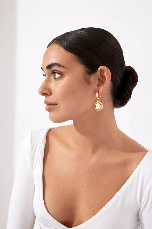 Ines Earrings White Stones