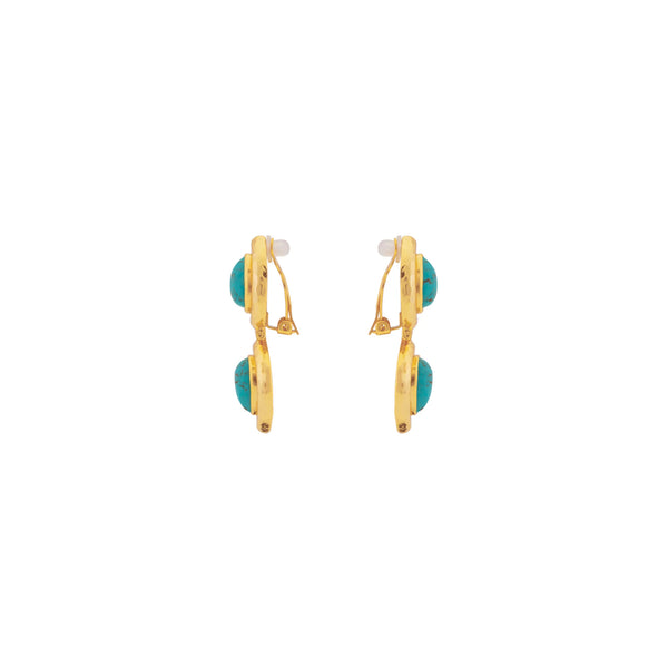 Paula Earrings Golden Turquoise