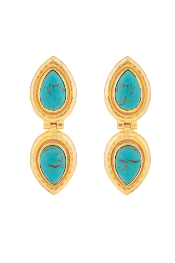 Paula Earrings Golden Turquoise