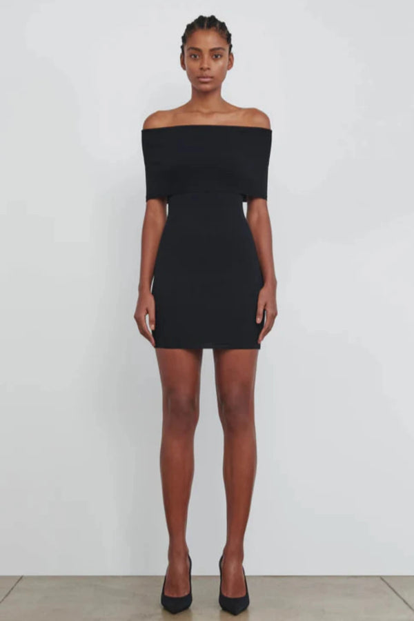 Off Shoulder Mini Dress Black