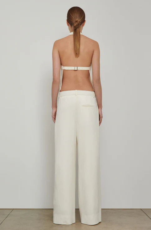 Backless Halter Top Off White