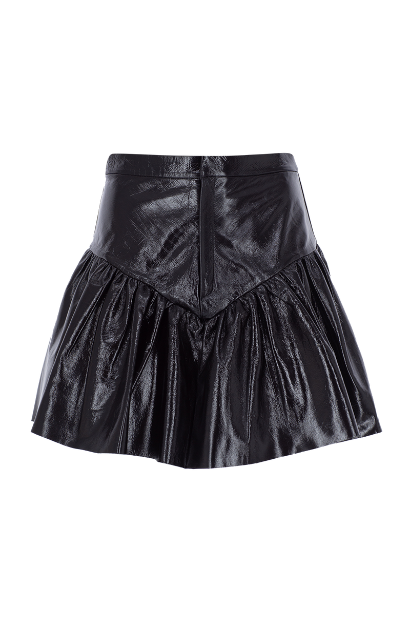 Balerina Mini Leather Skirt Black