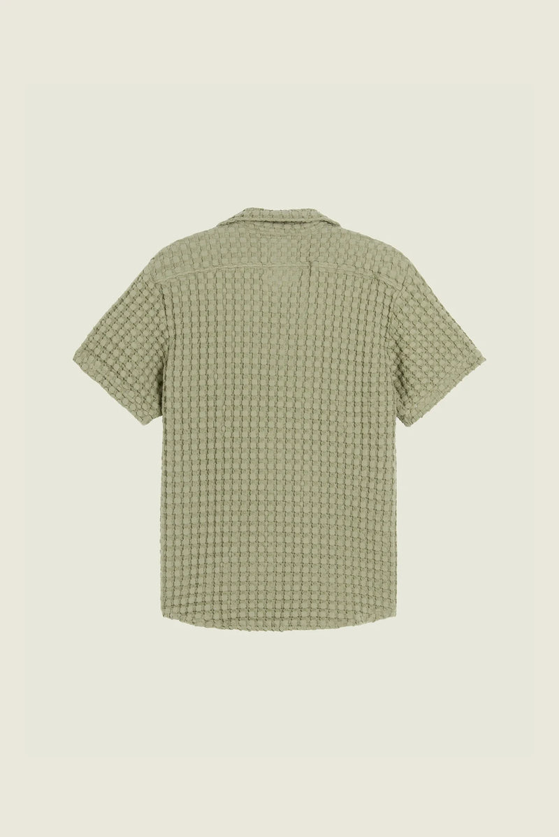 Dusty Green Cuba Waffle Shirt