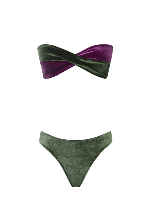 Fun Bikini Green-Pink Velvet