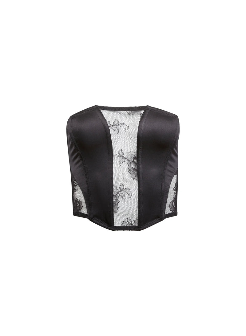 Silk & Bouquet Lace Corset Top