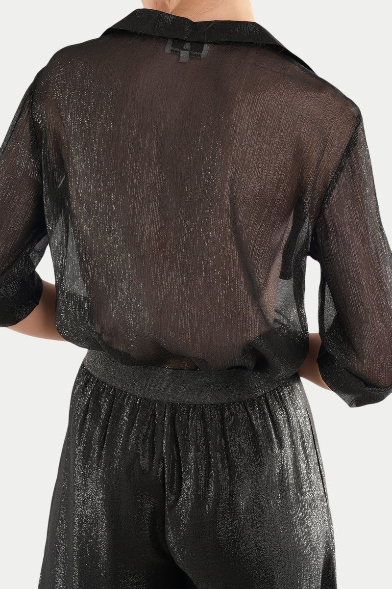 Anne Shirt in Black Lurex