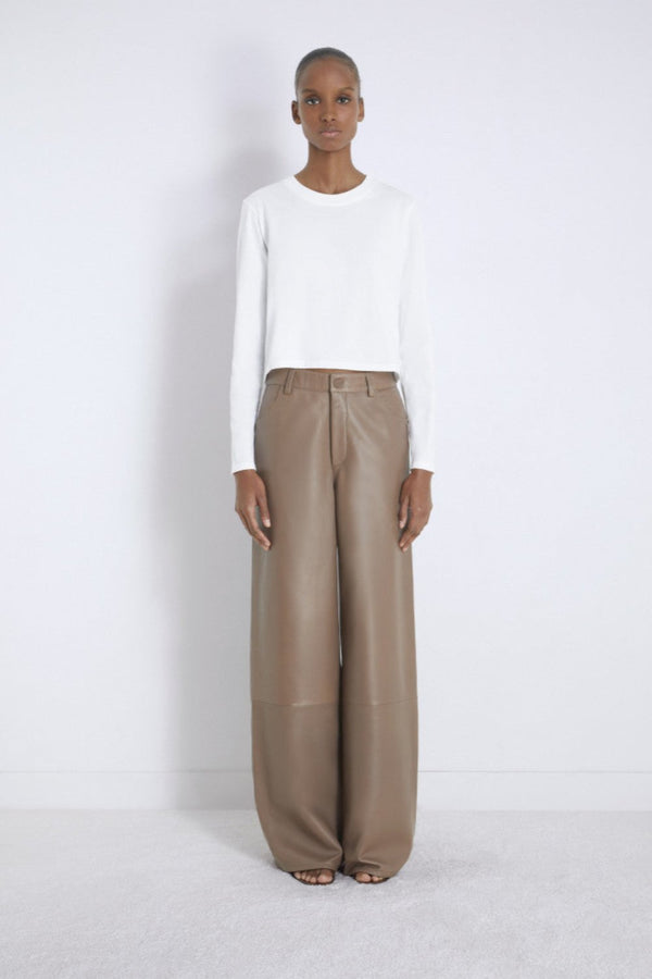 Figari Leather Pants Taupe