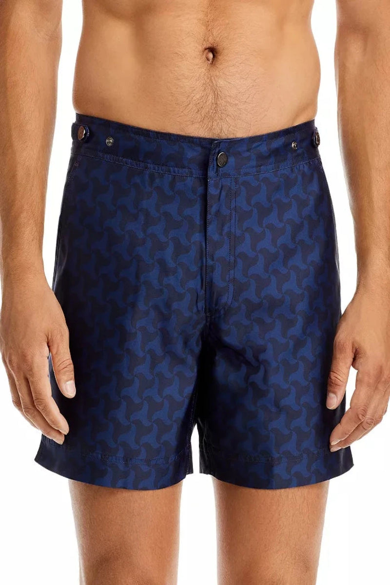 Elvio Printed Shark Tooth Swim Shorts