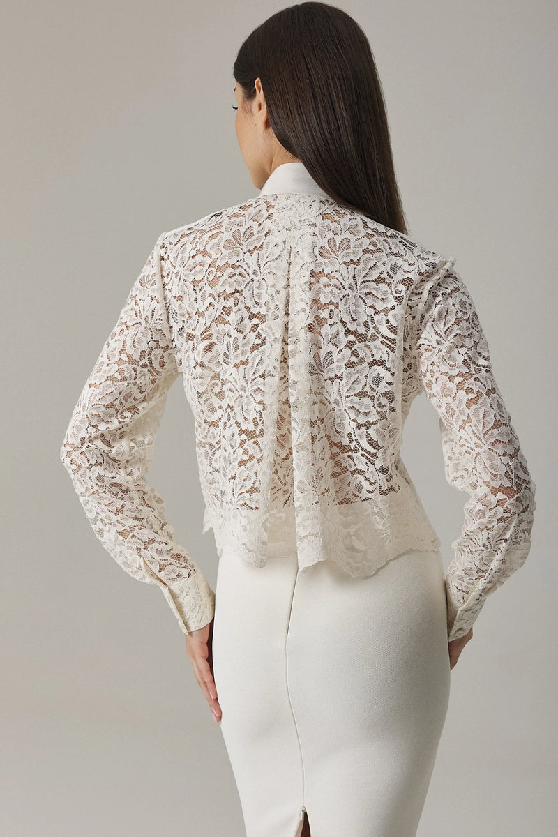 Cole cropped lace shirt in Lace