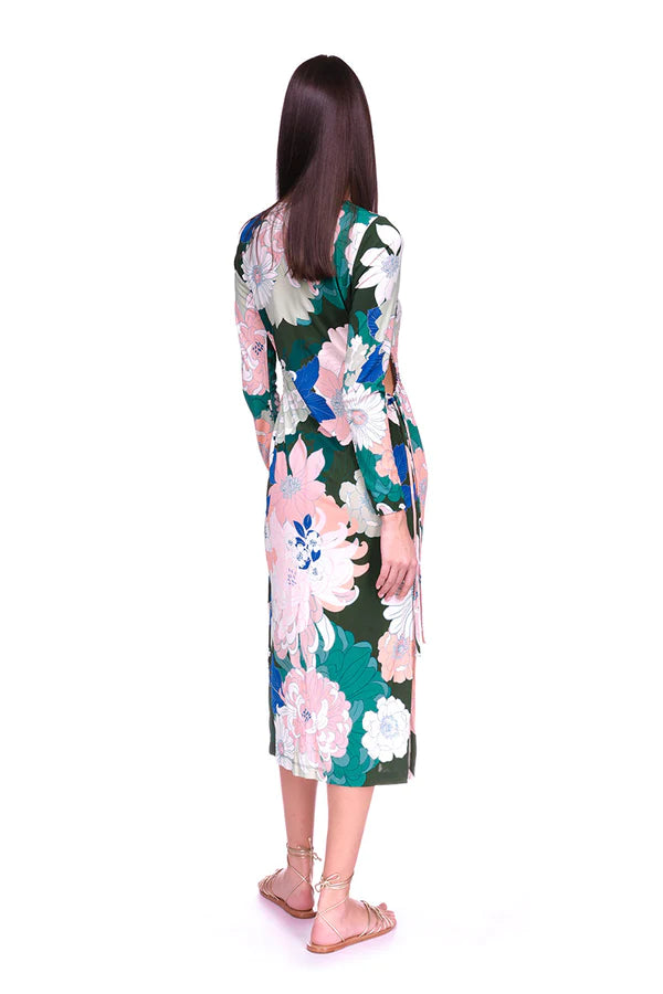 Celeste Dress Green Retro Dahlia (Final Sale)