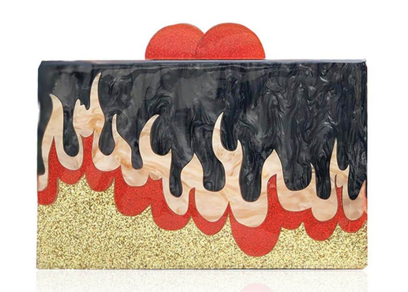 ELIZABETH SUTTON Clutch Purse Heart on Fire HANDBAGS