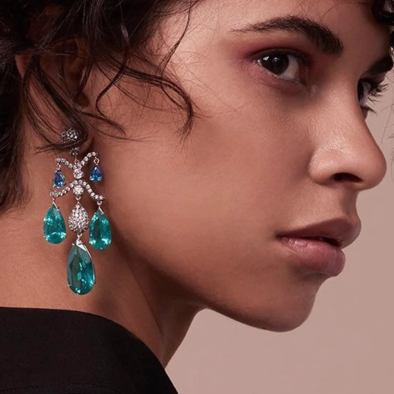 Paraiba Chandelier Earrings